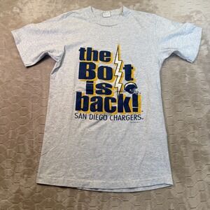 VTG 1994 San Diego Chargers The Bolt is Back Single Stitch Shirt Sz Lg Tall